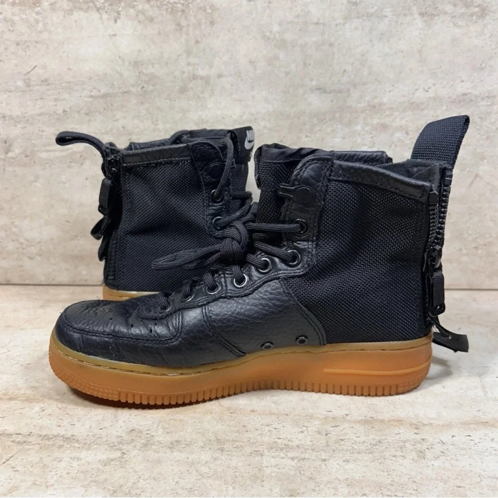 Nike SF Air Force 1 Mid Black Gum Womens 5.5 AA3966-002 Shoes Sneakers